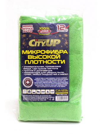 Салфетки из микрофибры City Up 12шт, р.35*40см, СА-123G 